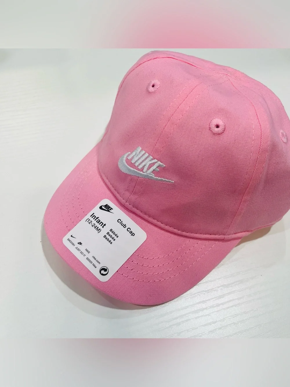 New WTG Nike Infant Club Cap - Light Pink with White Logo